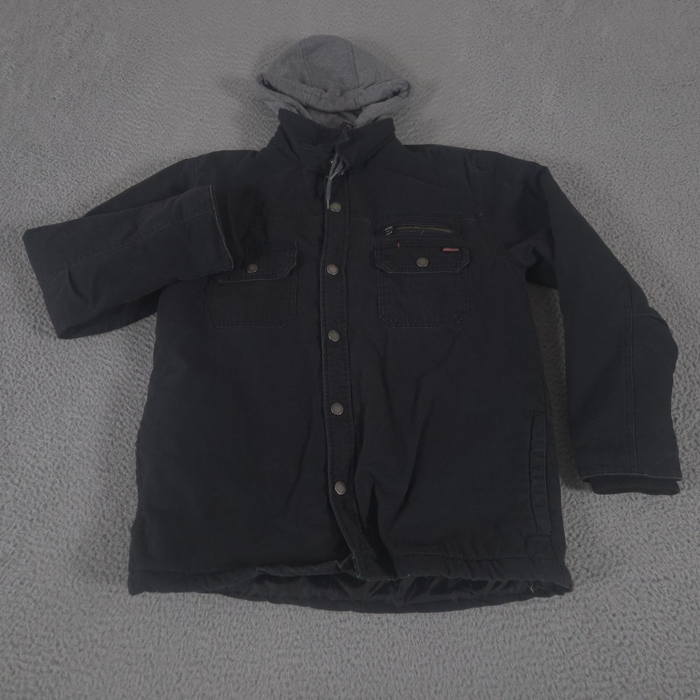 Genuine Dickies Jacket Mens M Cotton Canvas Hooded Quilted Lined Heavyweight